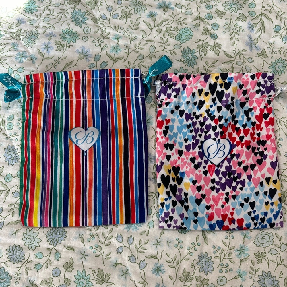 TWO Brighton Gift Bags - Striped, Hearts